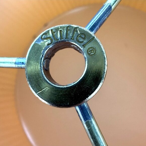 Stiffel Pleated Fabric Beige Vintage Empire Lamp Shade 16" Wide Base 12" Tall - Picture 7 of 7